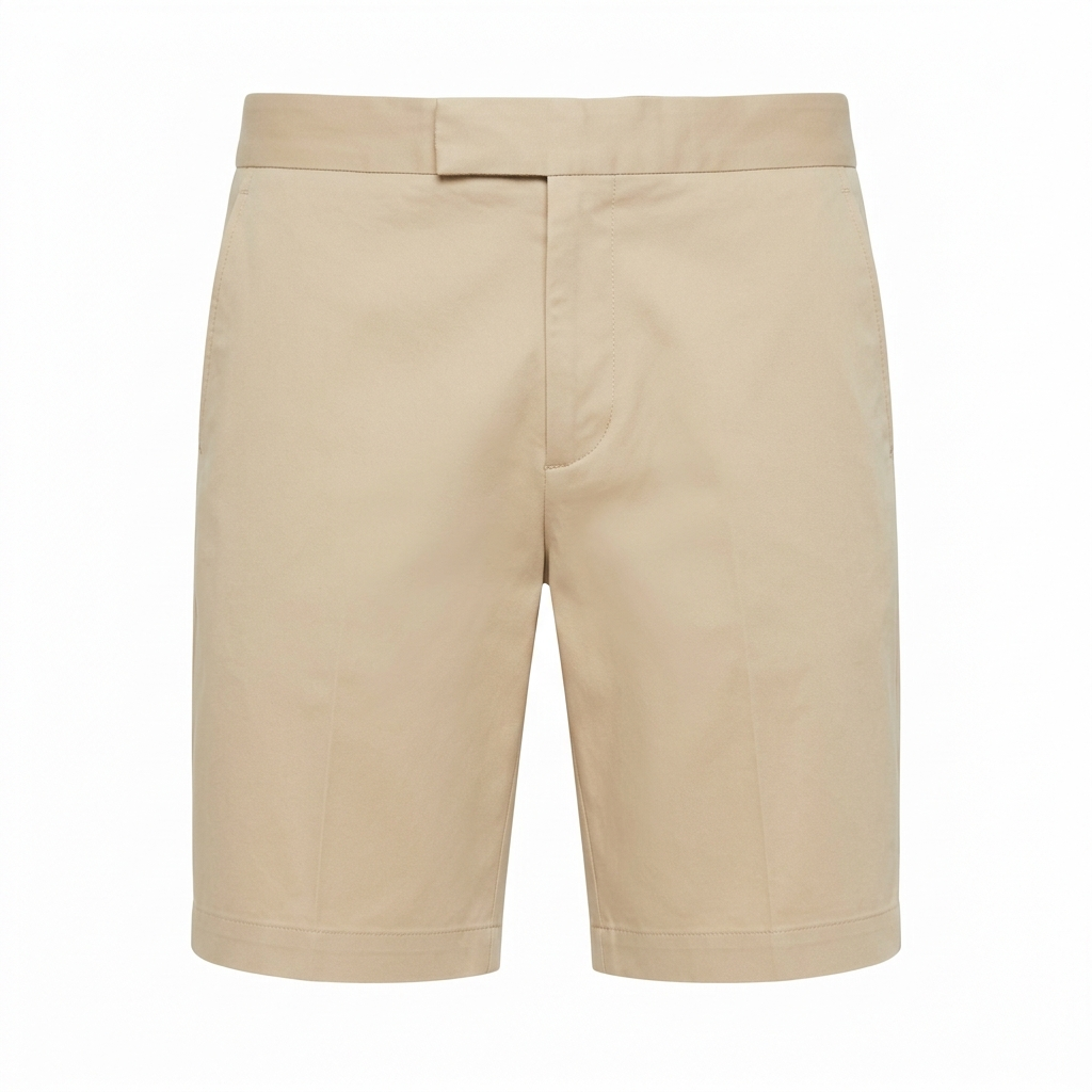 Premium Cotton Gabardine Sarda Shorts (Beige)
