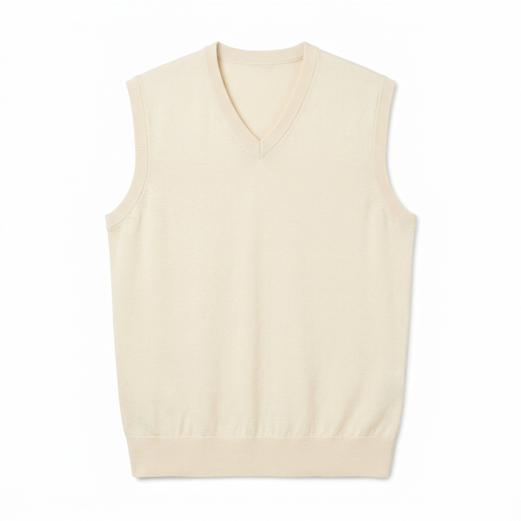 Superfine Giza Cotton Sleeveless V-Neck Sweater
