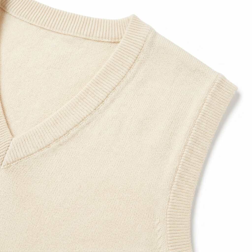 Superfine Giza Cotton Sleeveless V-Neck Sweater
