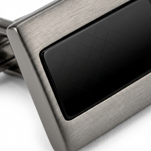 Gunmetal and Onyx Architectural Cufflinks