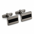 Gunmetal and Onyx Architectural Cufflinks