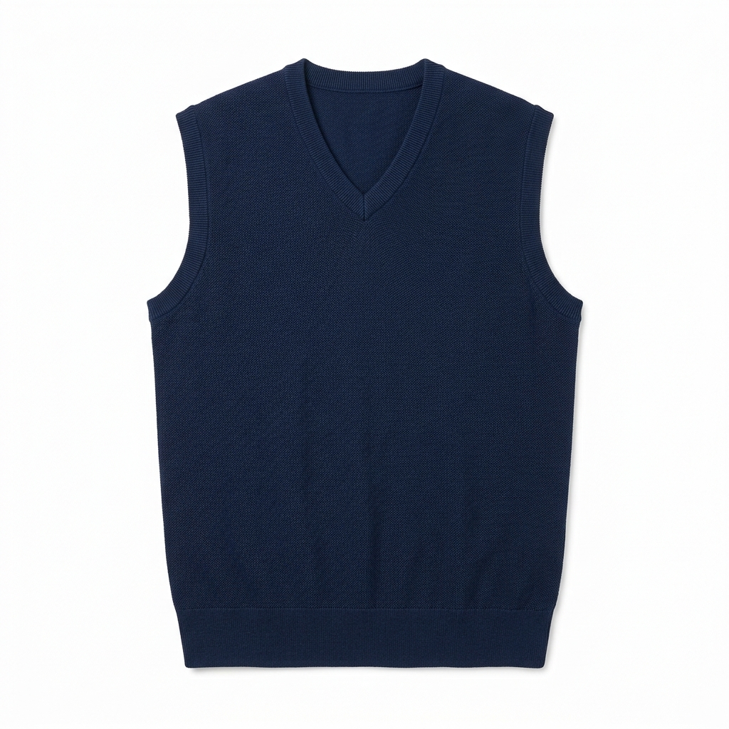 Premium Piqué Cotton Sleeveless Sweater