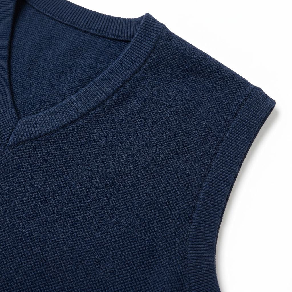 Premium Piqué Cotton Sleeveless Sweater